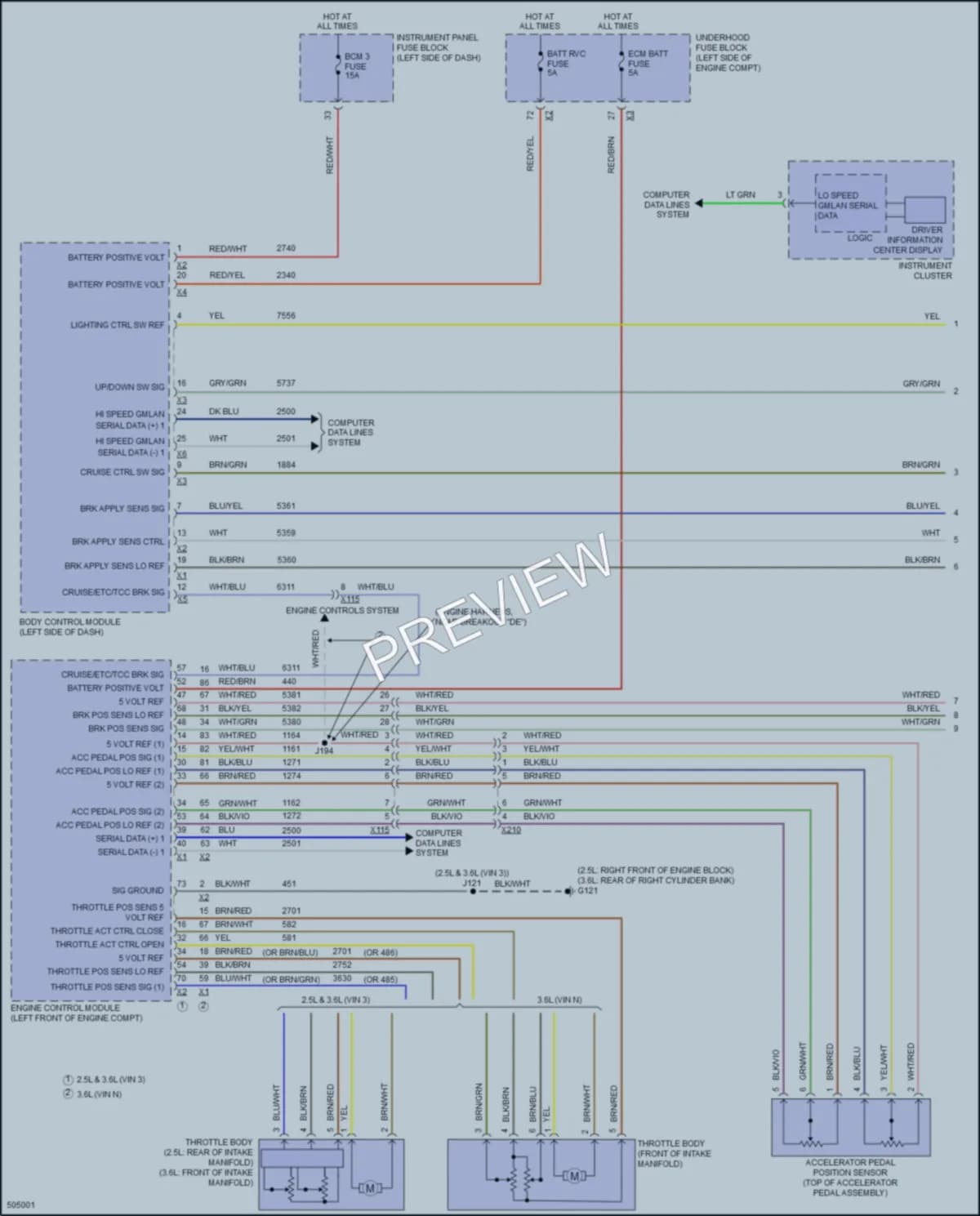 2016 Chevrolet Impala Cruise Control wiring diagram preview