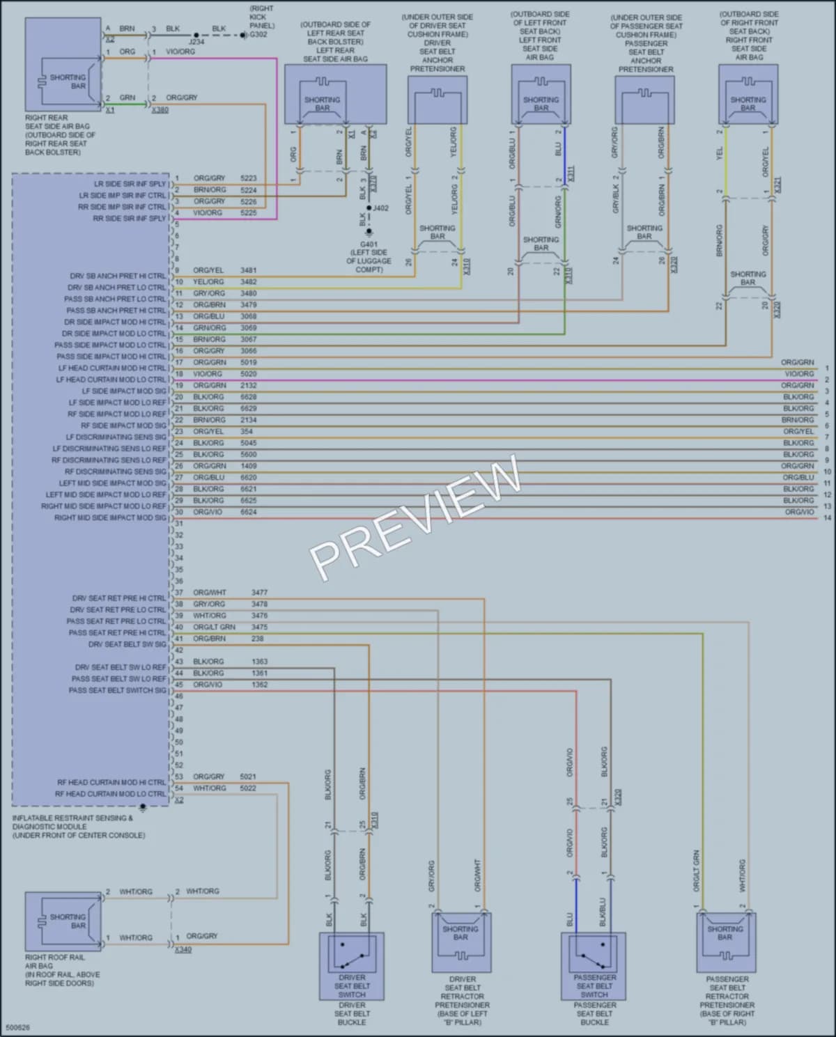 2016 Chevrolet Impala Supplemental Restraints wiring diagram preview