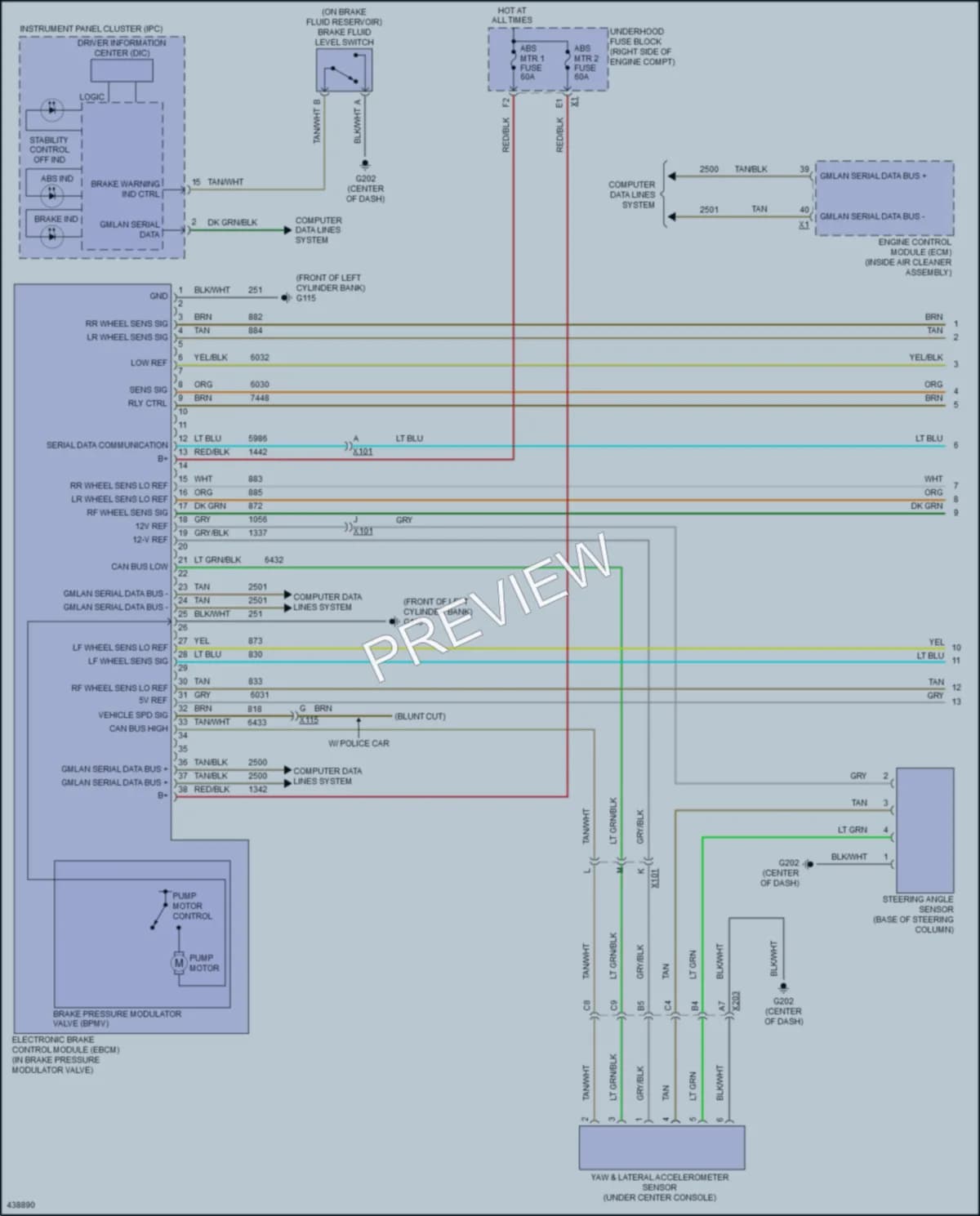 2016 Chevrolet ImpalaLimited Anti Lock Brakes wiring diagram preview