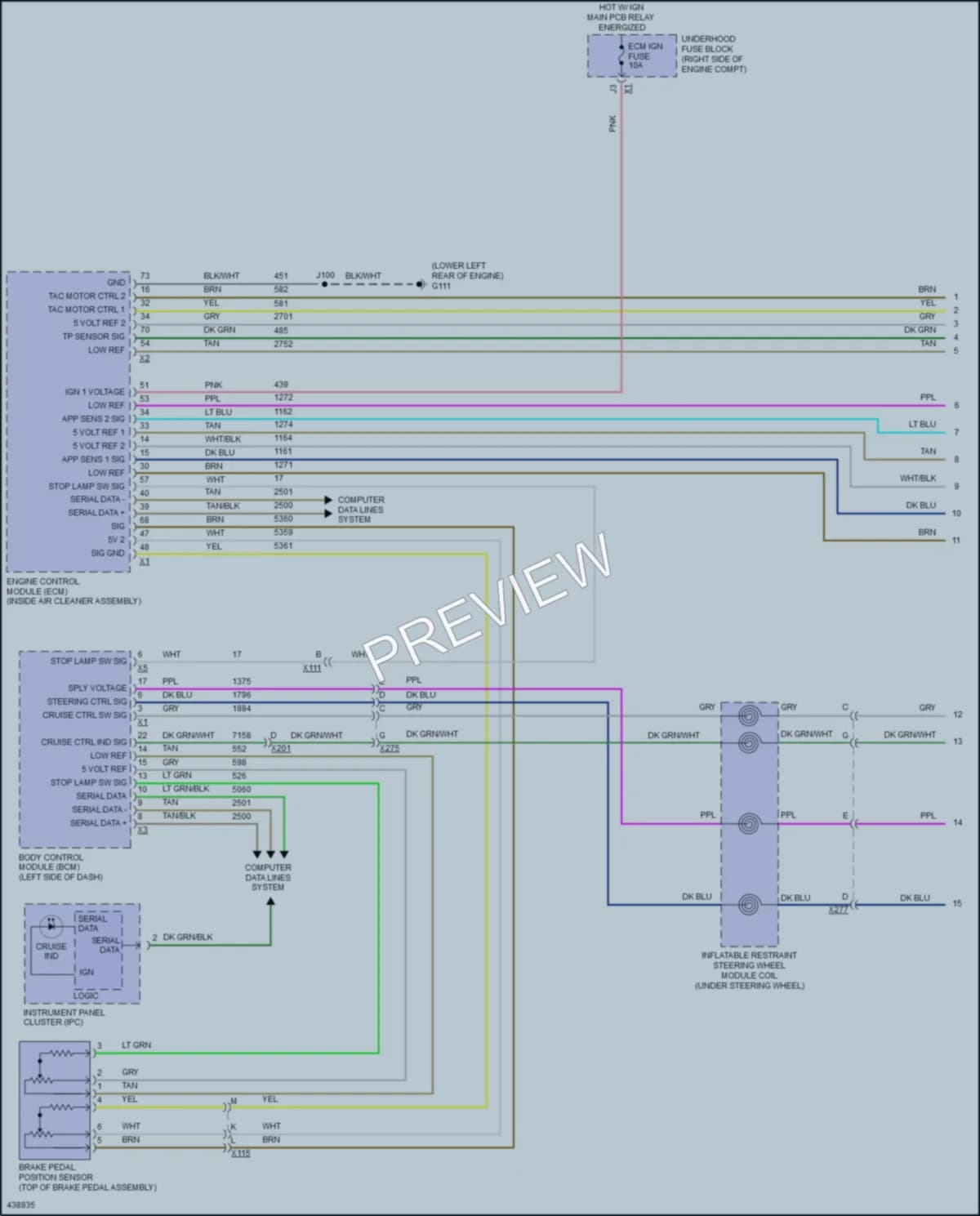 2016 Chevrolet ImpalaLimited Cruise Control wiring diagram preview