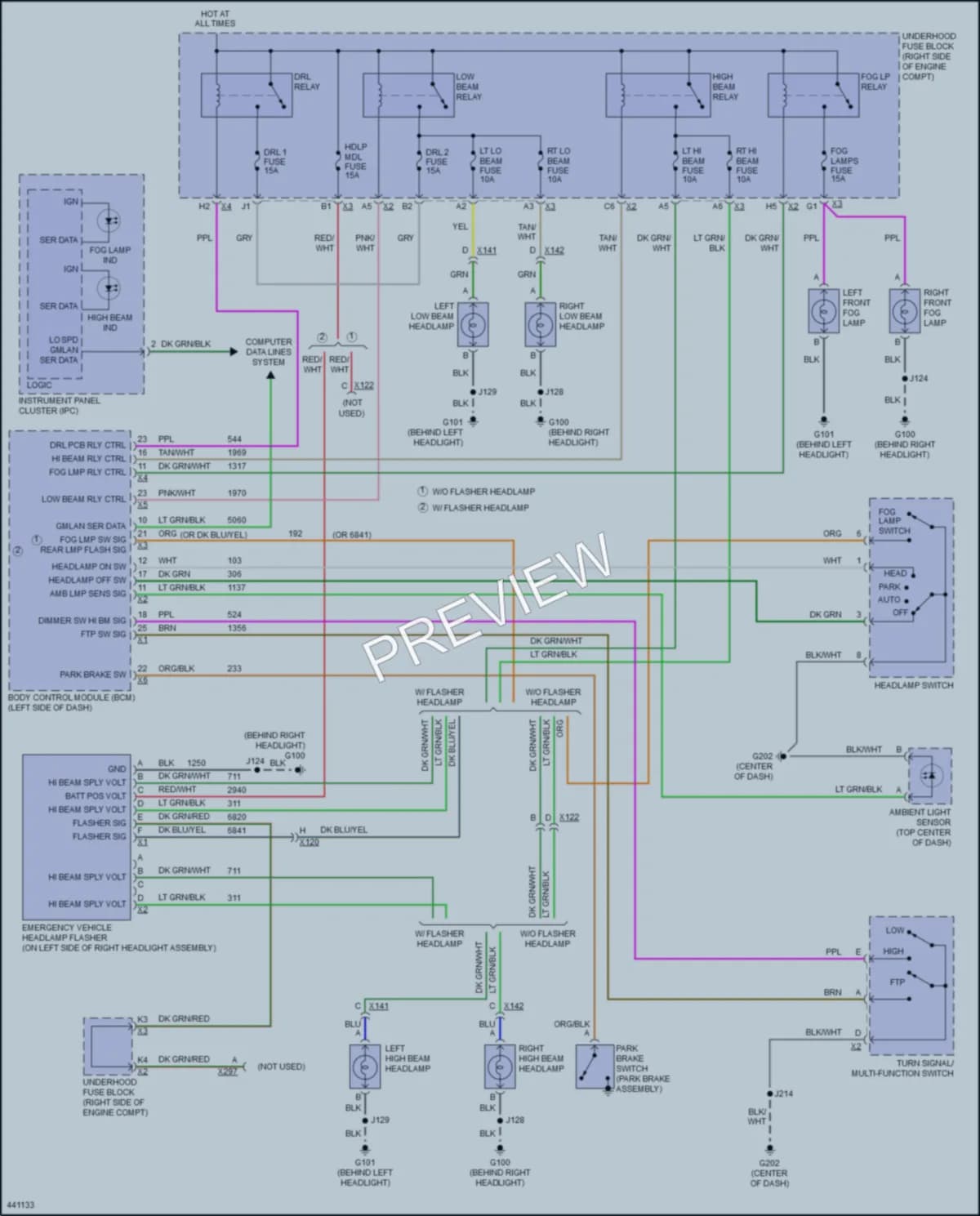 2016 Chevrolet ImpalaLimited Headlights wiring diagram preview