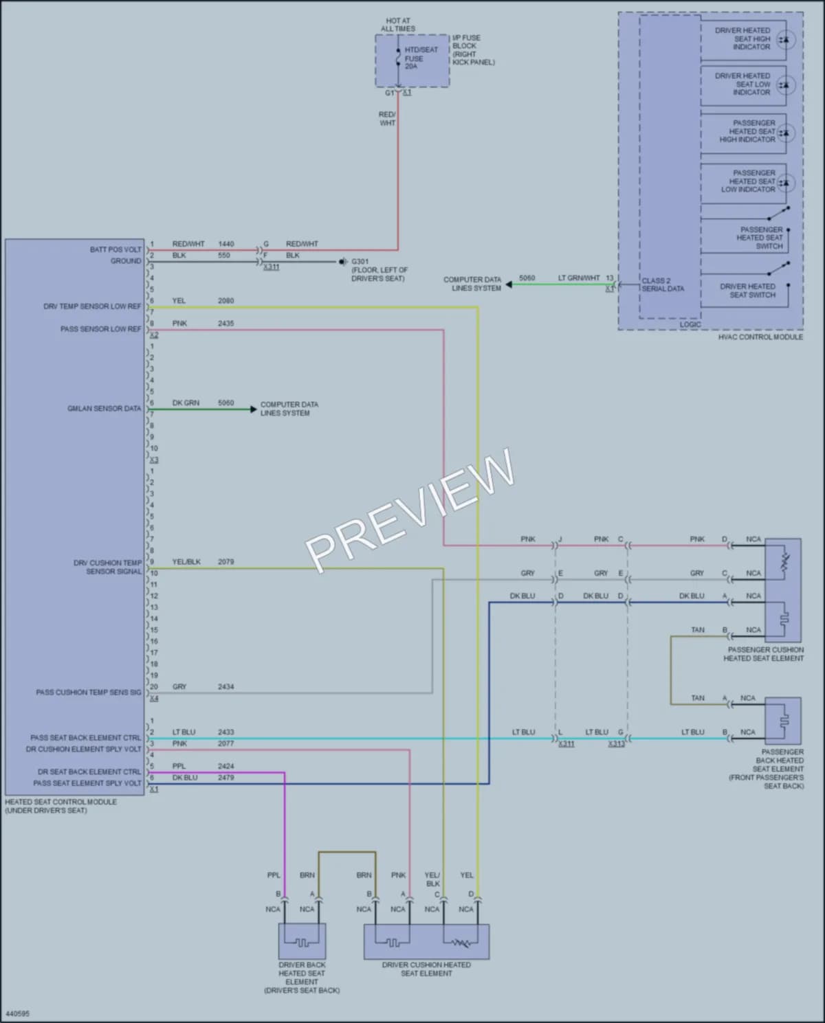 2016 Chevrolet ImpalaLimited Power Seats wiring diagram preview