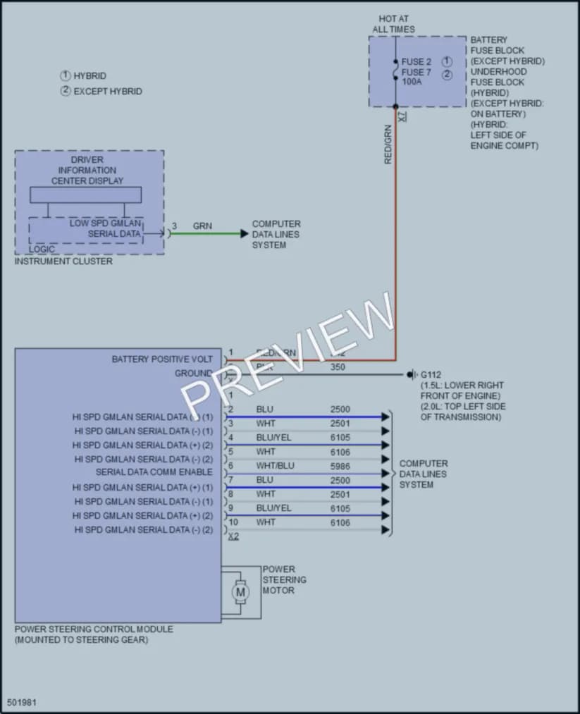 2016 Chevrolet Malibu Electronic Power Steering wiring diagram preview