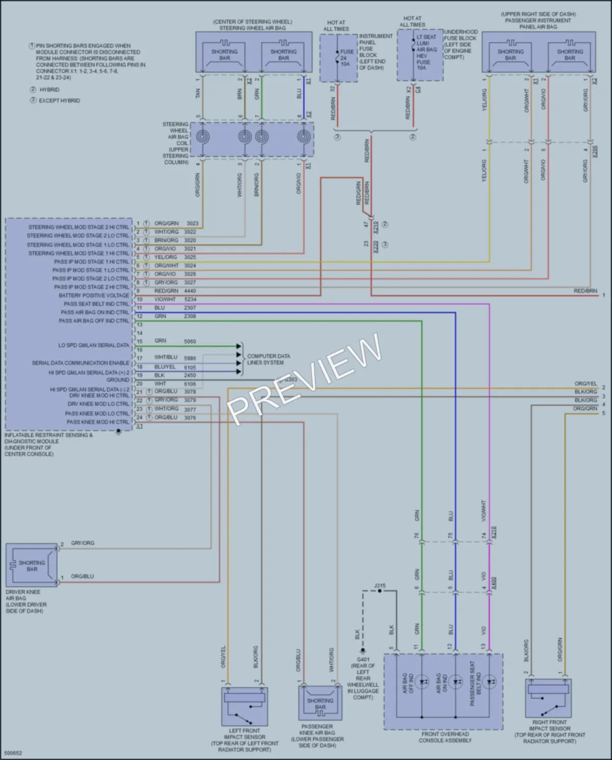 2016 Chevrolet Malibu Supplemental Restraints wiring diagram preview