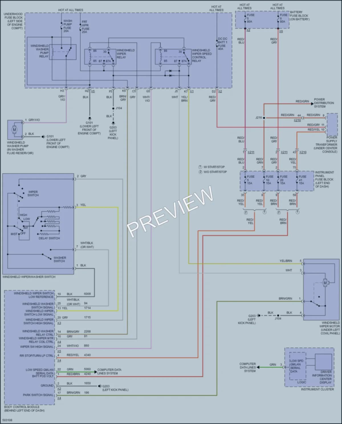 2016 Chevrolet Malibu Wiper Washer wiring diagram preview
