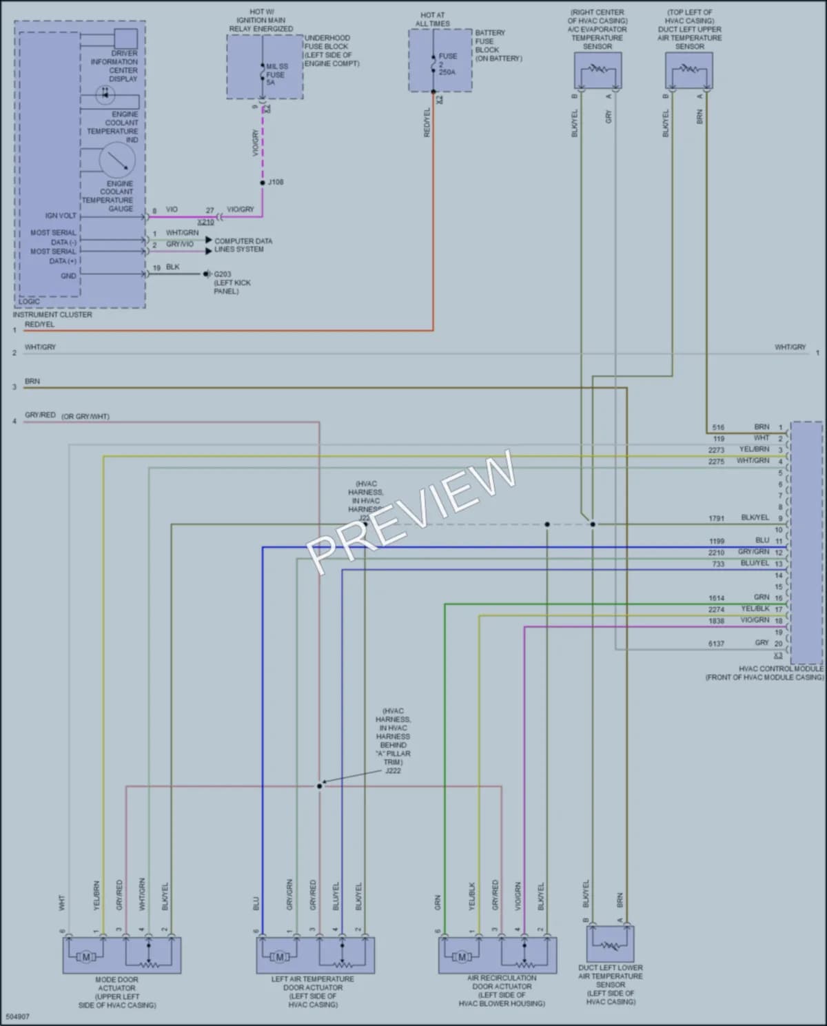 2016 Chevrolet MalibuHybrid Air Conditioning wiring diagram preview