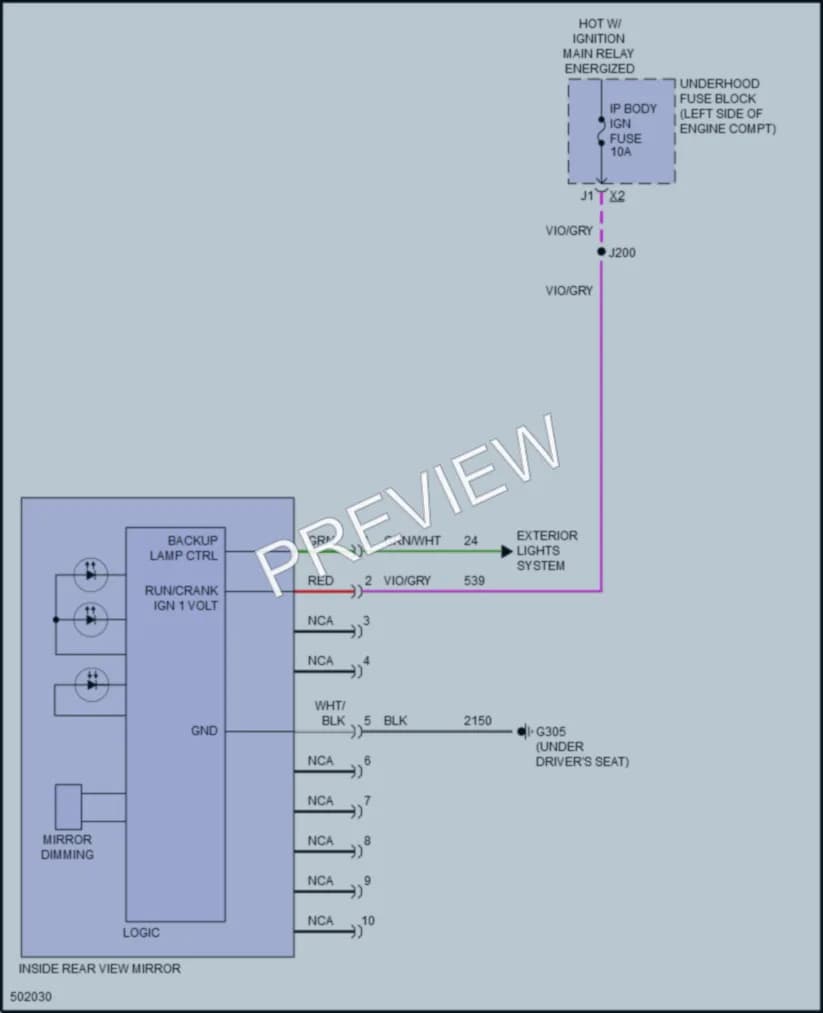 2016 Chevrolet MalibuHybrid Power Mirrors wiring diagram preview
