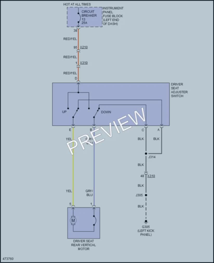 2016 Chevrolet MalibuLimited Power Seats wiring diagram preview