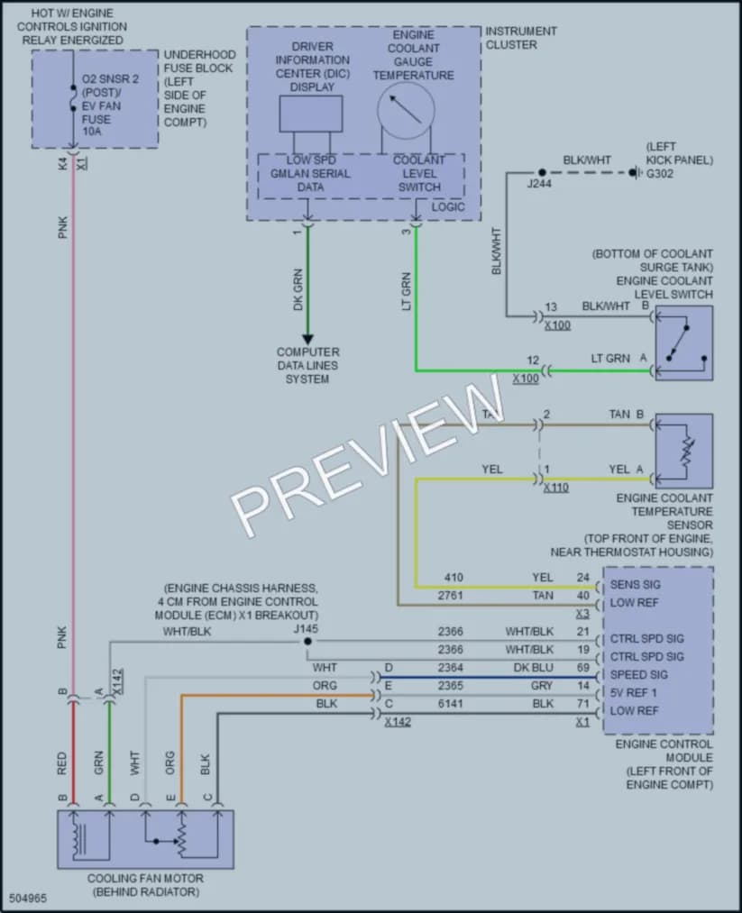 2016 Chevrolet SS Cooling Fan wiring diagram preview