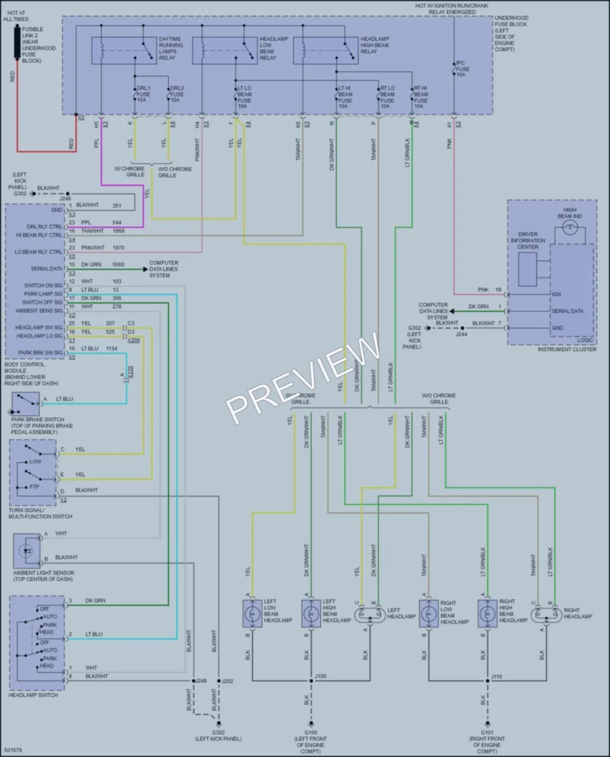 2016 Chevrolet SS Headlights wiring diagram preview