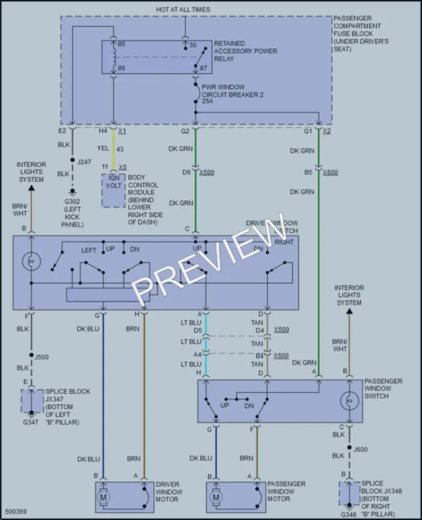 2016 Chevrolet SS Power Windows wiring diagram preview