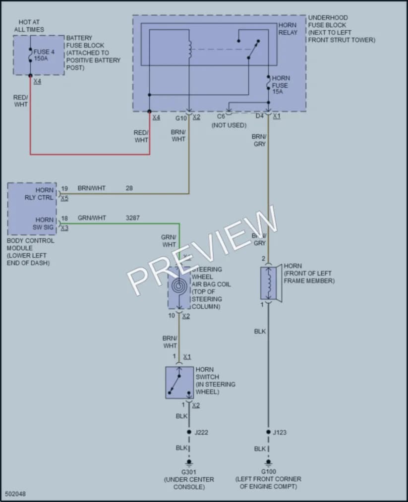 2016 Chevrolet Sonic Horn wiring diagram preview
