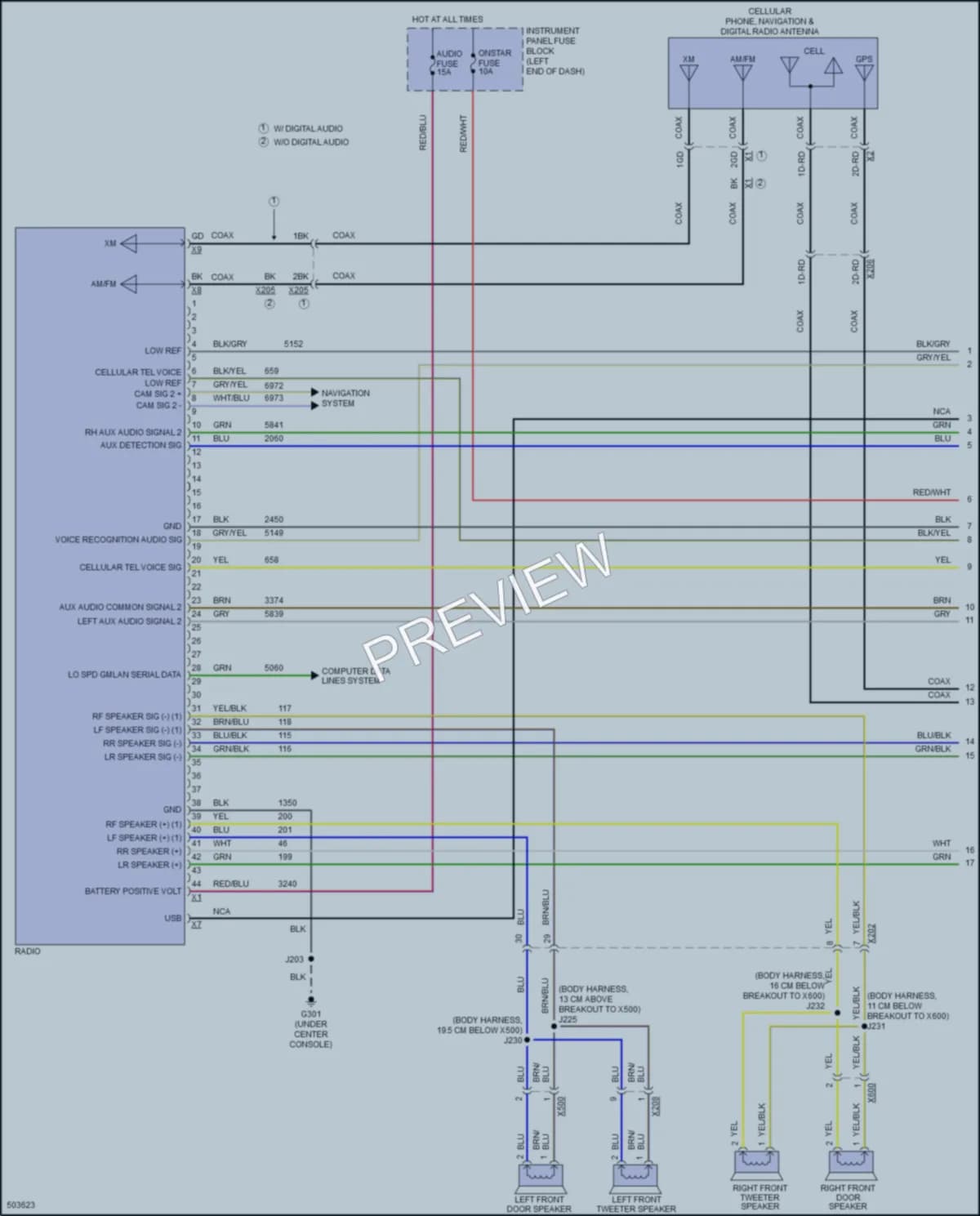 2016 Chevrolet Sonic Radio wiring diagram preview