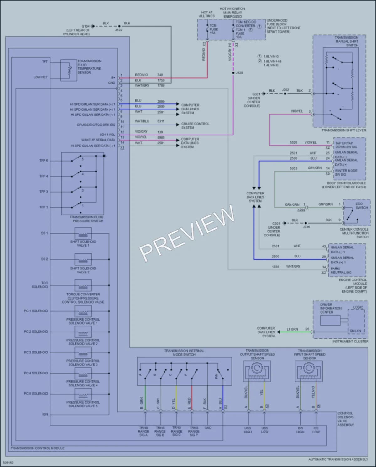 2016 Chevrolet Sonic Transmission wiring diagram preview