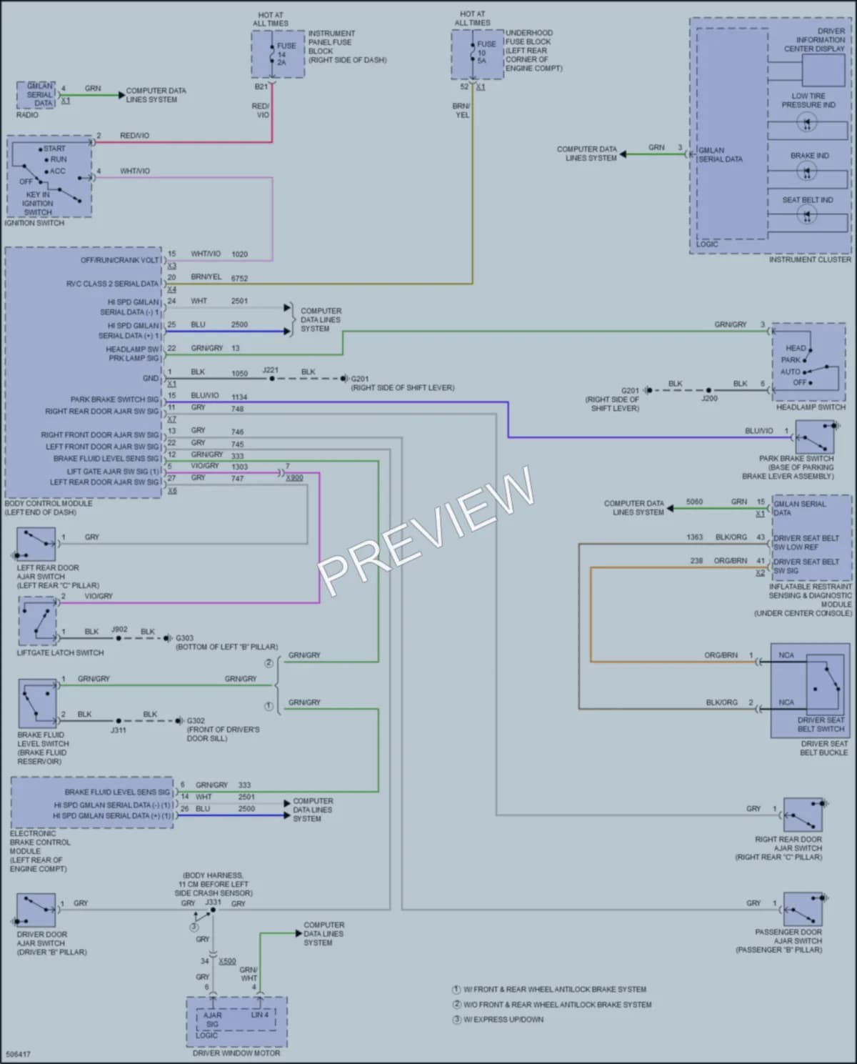 2016 Chevrolet Spark Warning Systems wiring diagram preview