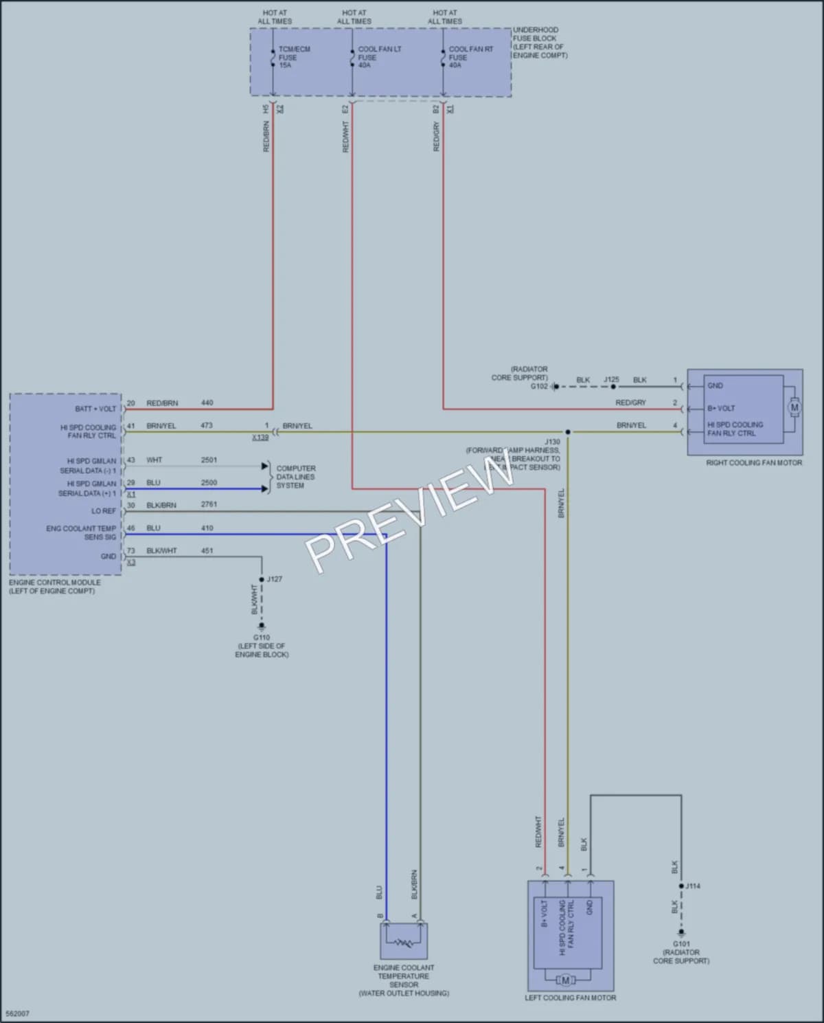 2016 Chevrolet SuburbanHD Cooling Fan wiring diagram preview