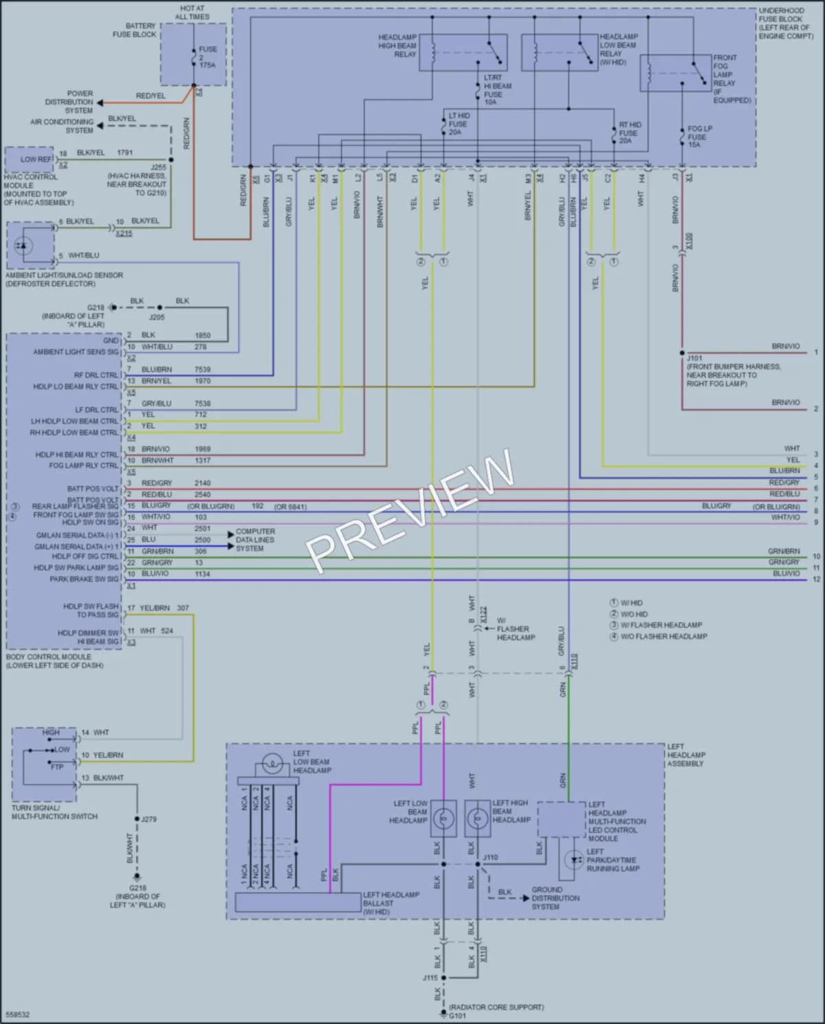 2016 Chevrolet SuburbanHD Headlights wiring diagram preview