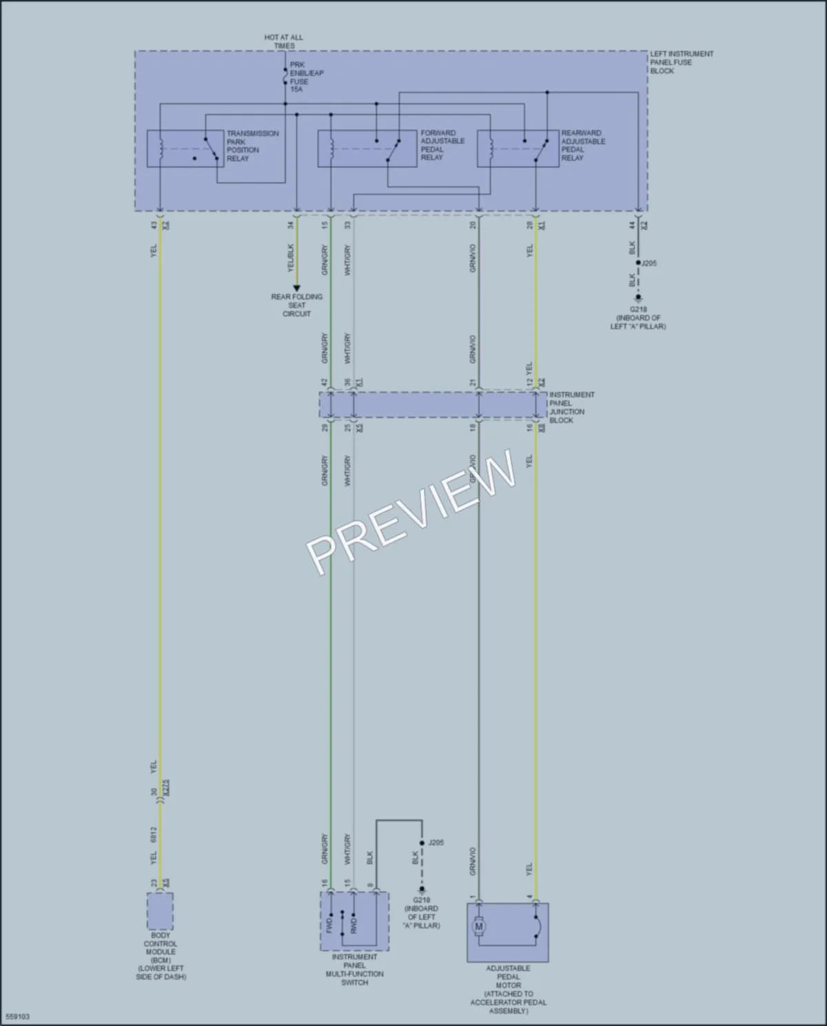 2016 Chevrolet SuburbanHD Power Seats wiring diagram preview