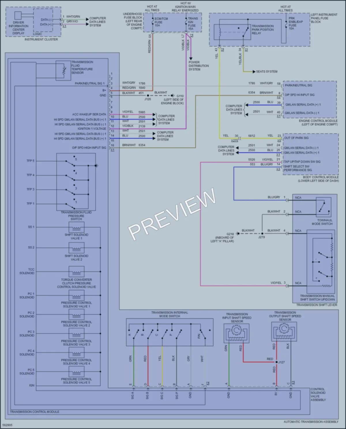 2016 Chevrolet SuburbanHD Transmission wiring diagram preview