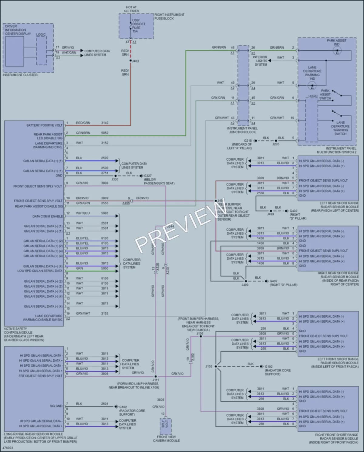 2016 Chevrolet Tahoe Instrument Cluster wiring diagram preview