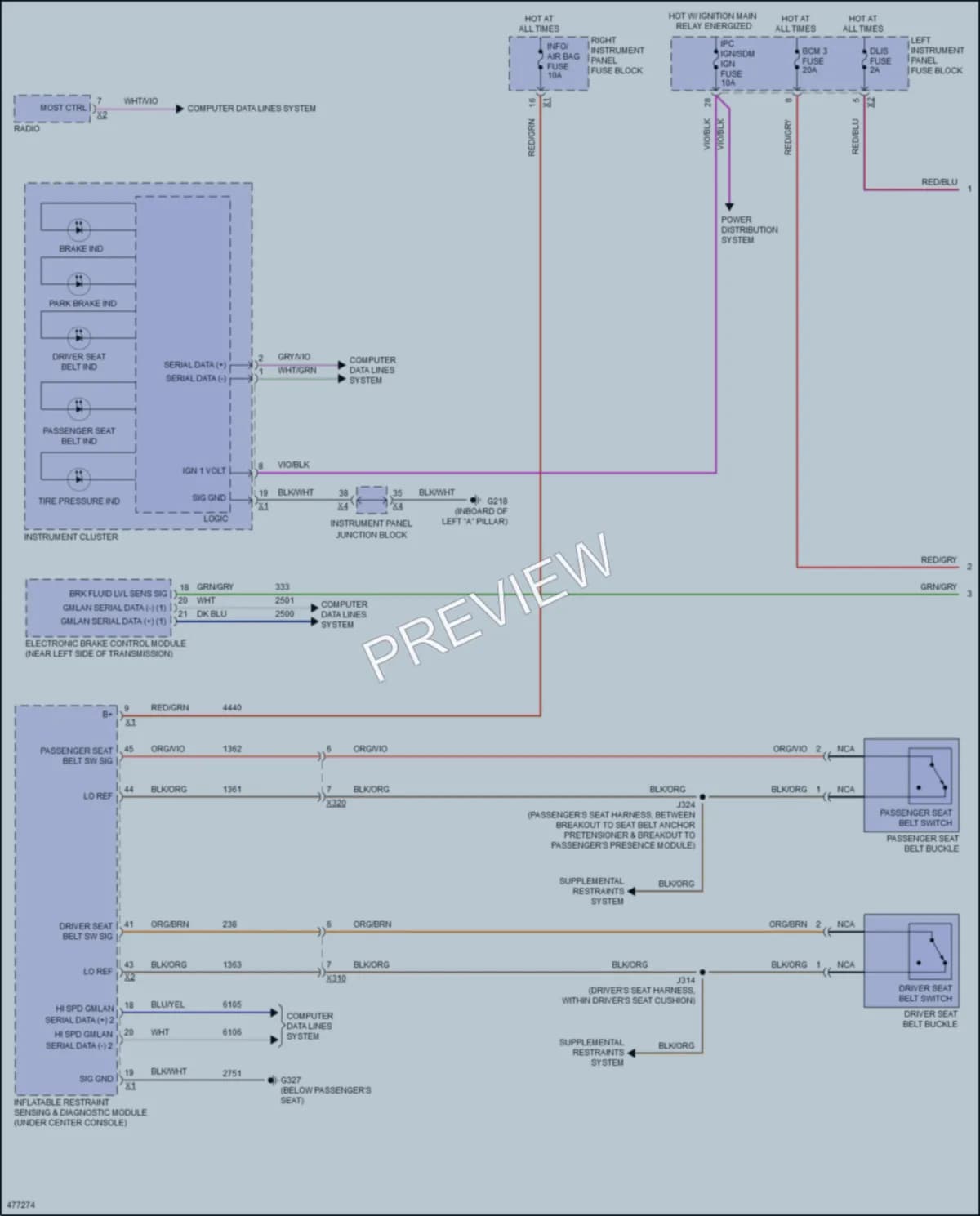 2016 Chevrolet Tahoe Warning Systems wiring diagram preview
