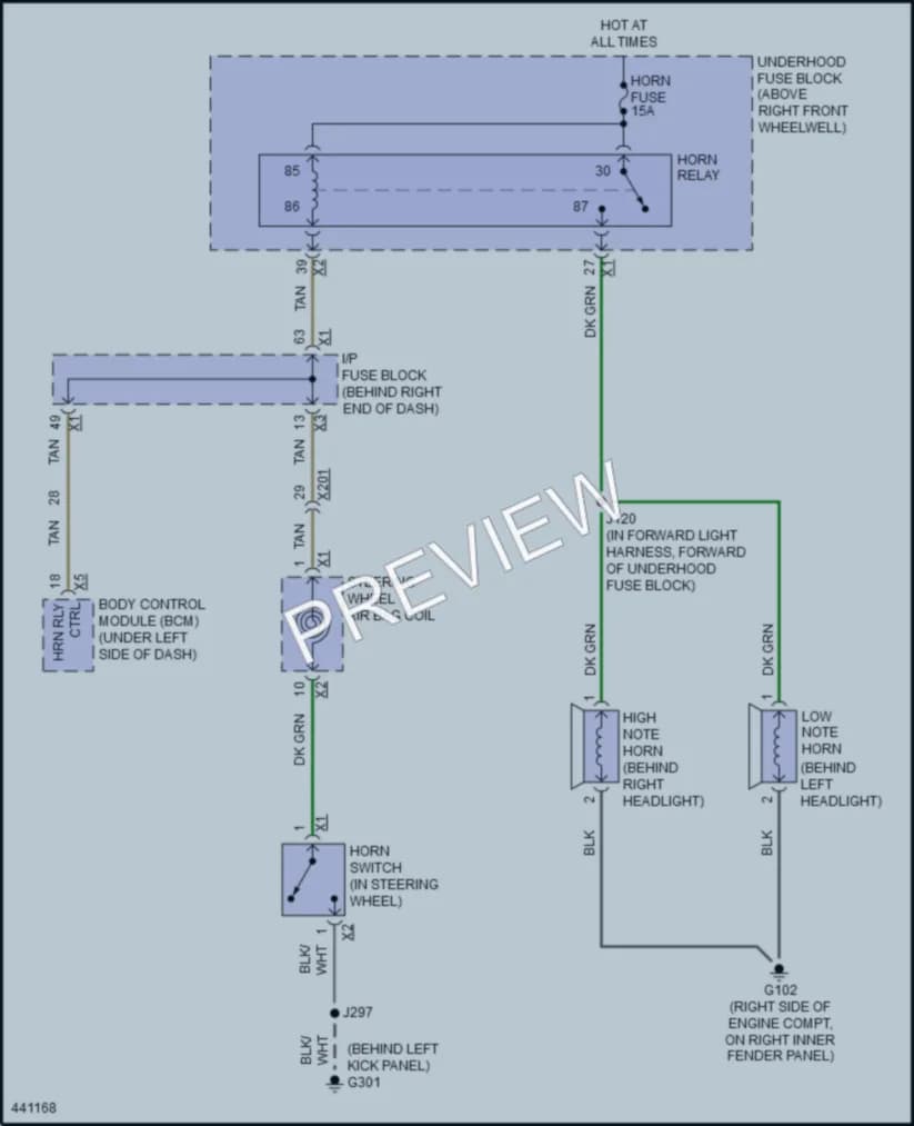 2016 Chevrolet Traverse Horn wiring diagram preview
