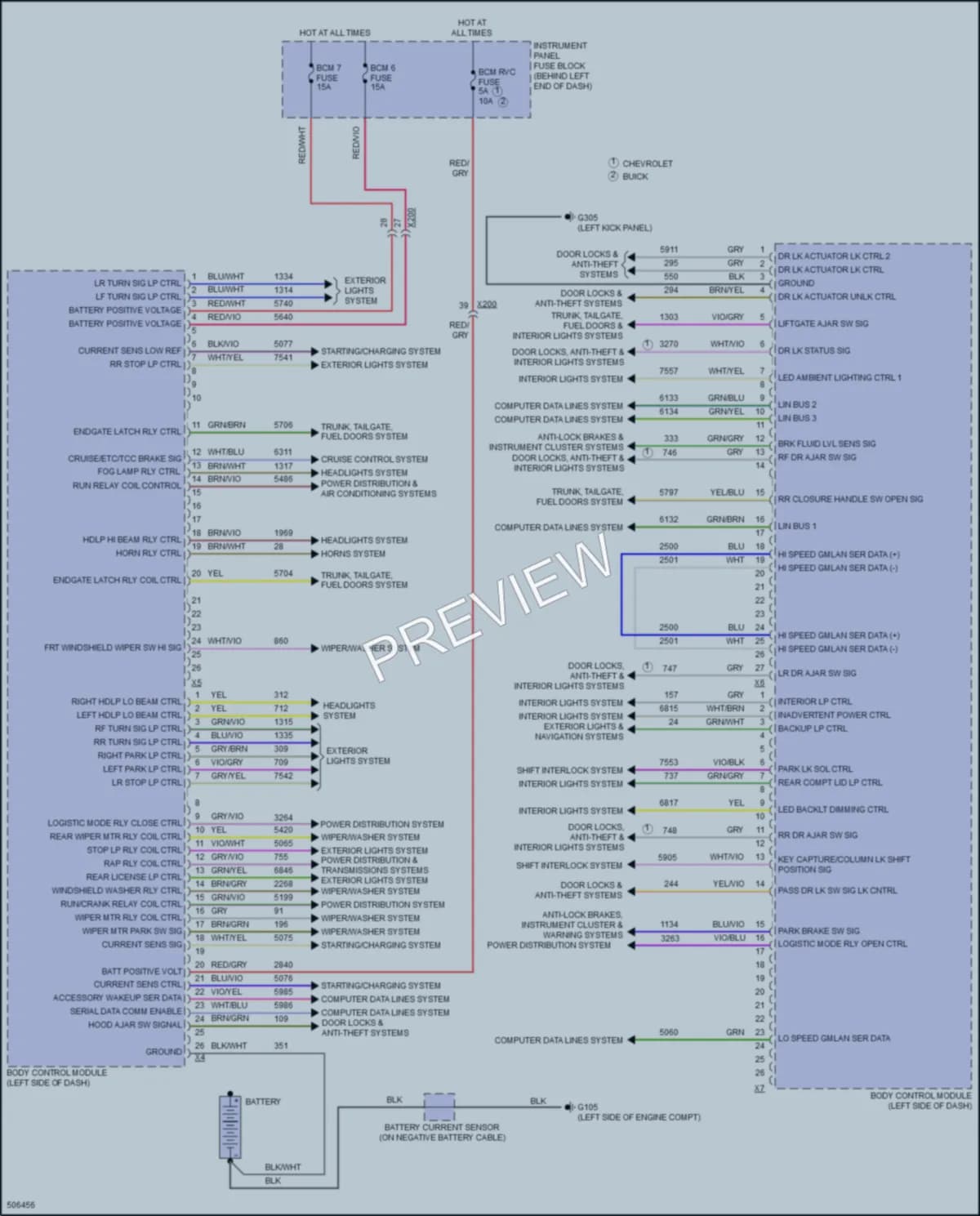 2016 Chevrolet Trax Body Control Modules wiring diagram preview