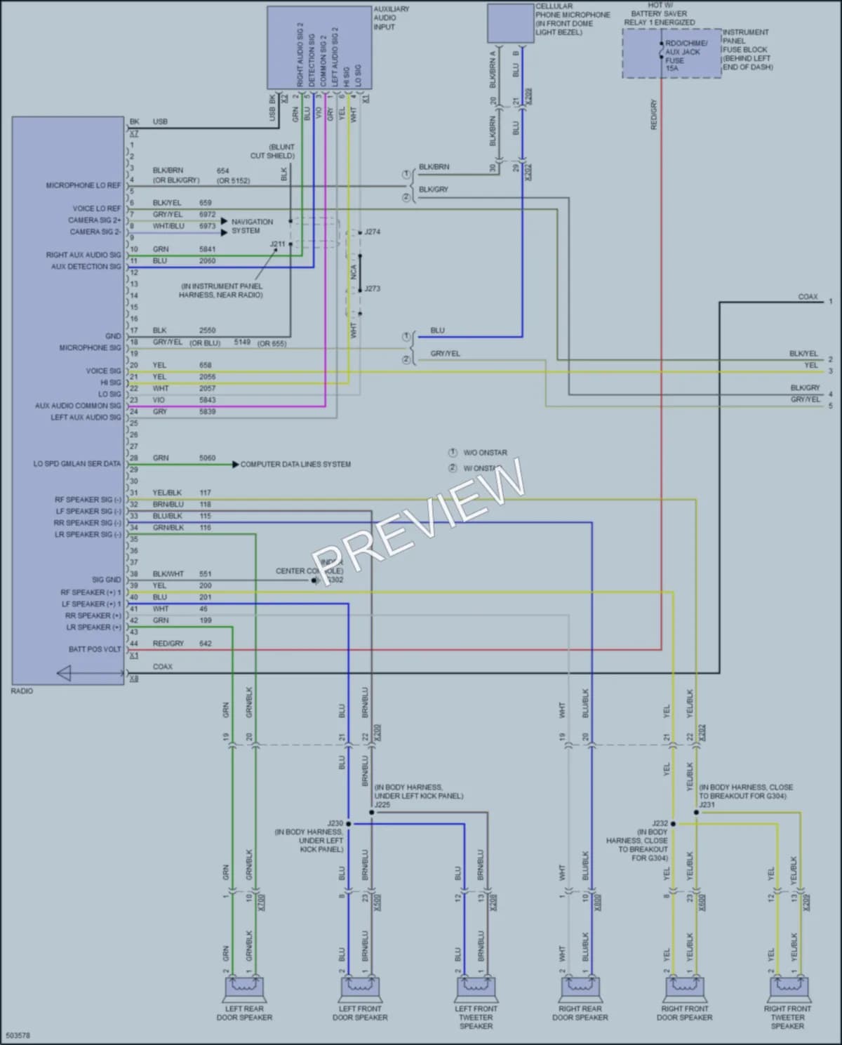 2016 Chevrolet Trax Radio wiring diagram preview
