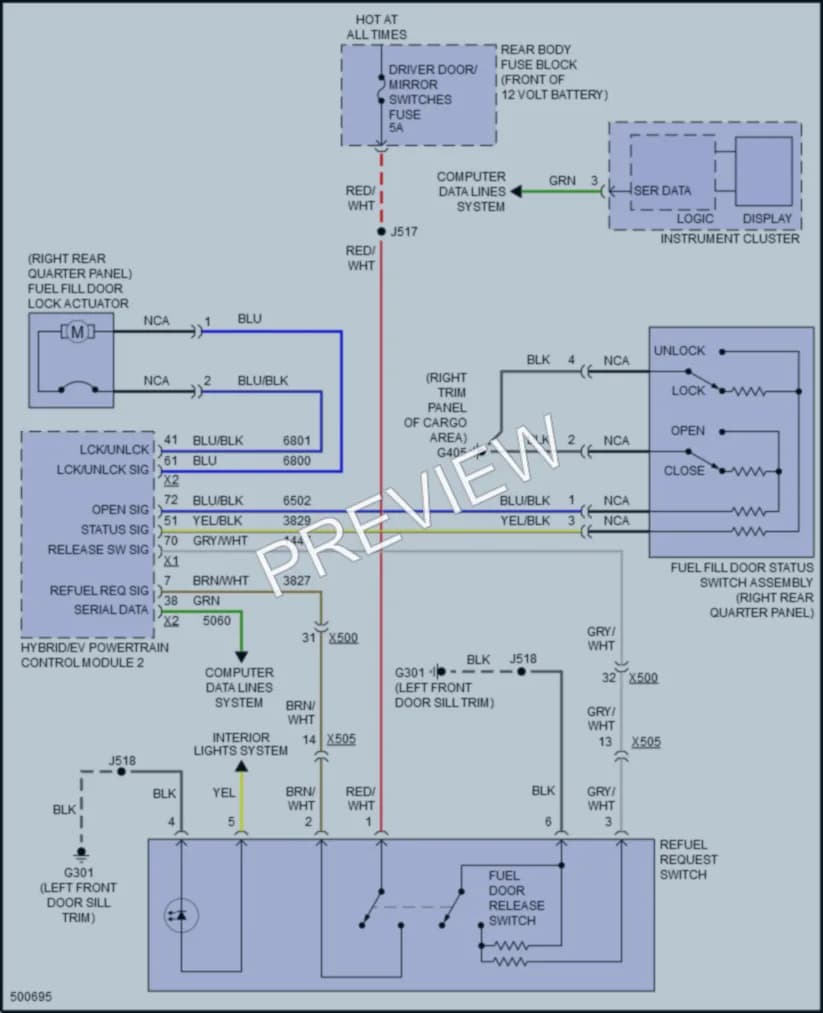 2016 Chevrolet Volt Trunk Tailgate Fuel Door wiring diagram preview