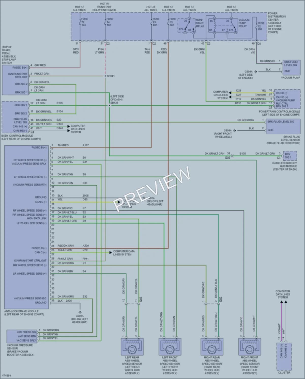 2016 Chrysler 200 Anti Lock Brakes wiring diagram preview