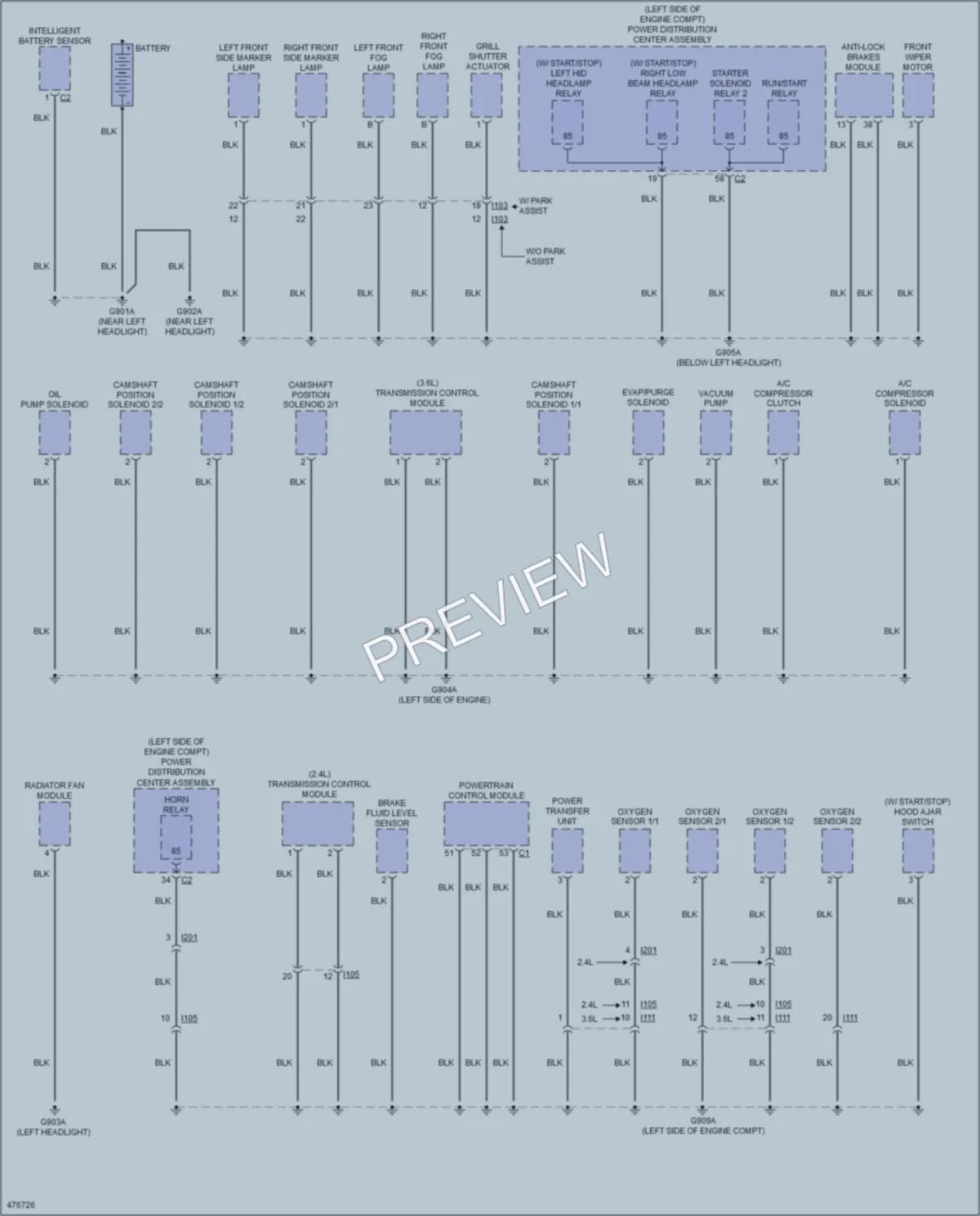 2016 Chrysler 200 Ground Distribution wiring diagram preview