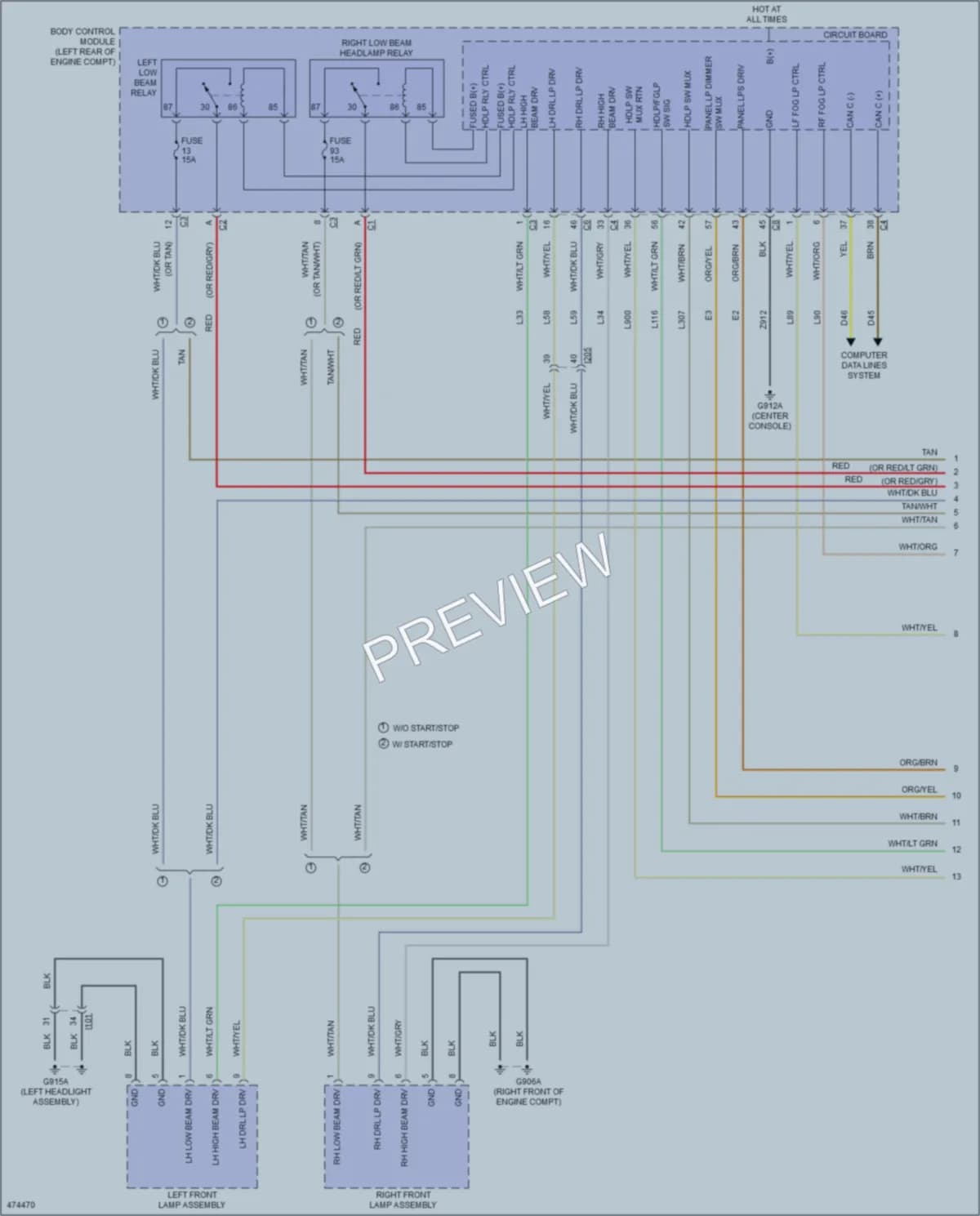 2016 Chrysler 200 Headlights wiring diagram preview