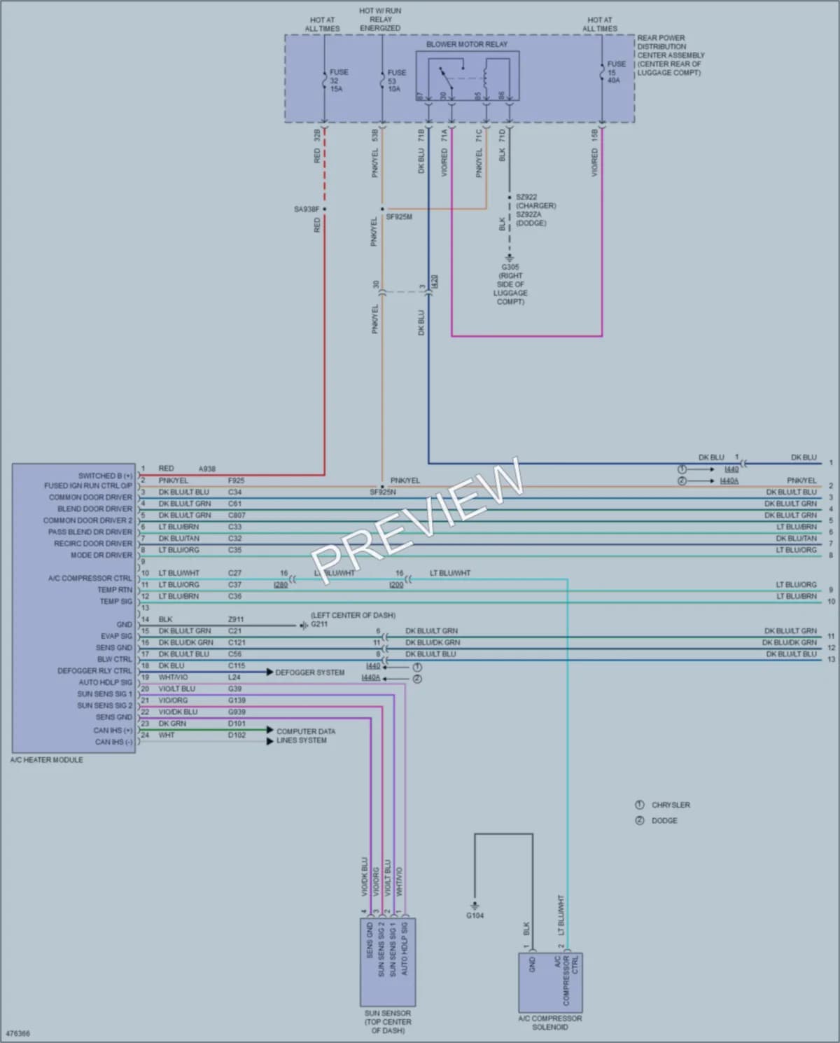 2016 Chrysler 300 Air Conditioning wiring diagram preview