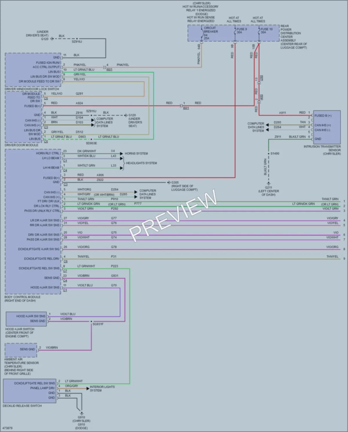 2016 Chrysler 300 Power Door Locks wiring diagram preview