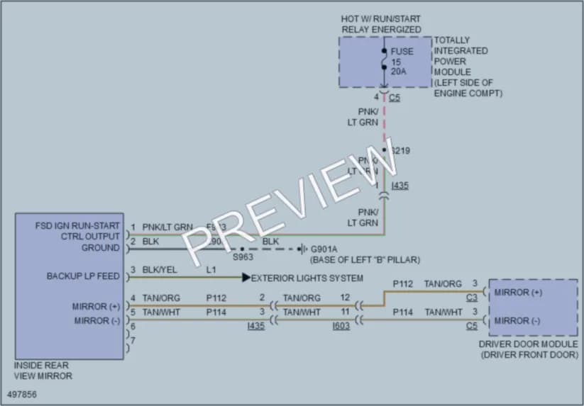 2016 Chrysler TownCountry Power Mirrors wiring diagram preview