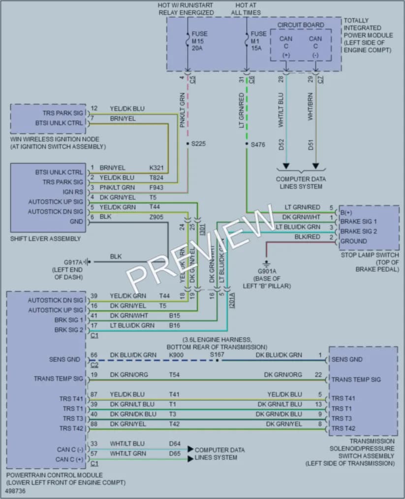 2016 Chrysler TownCountry Shift Interlock wiring diagram preview