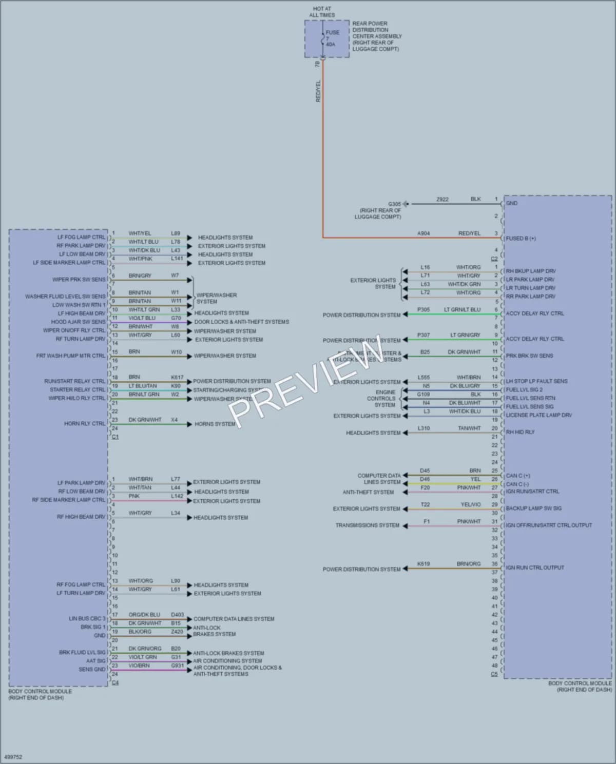 2016 Dodge Challenger Body Control Modules wiring diagram preview