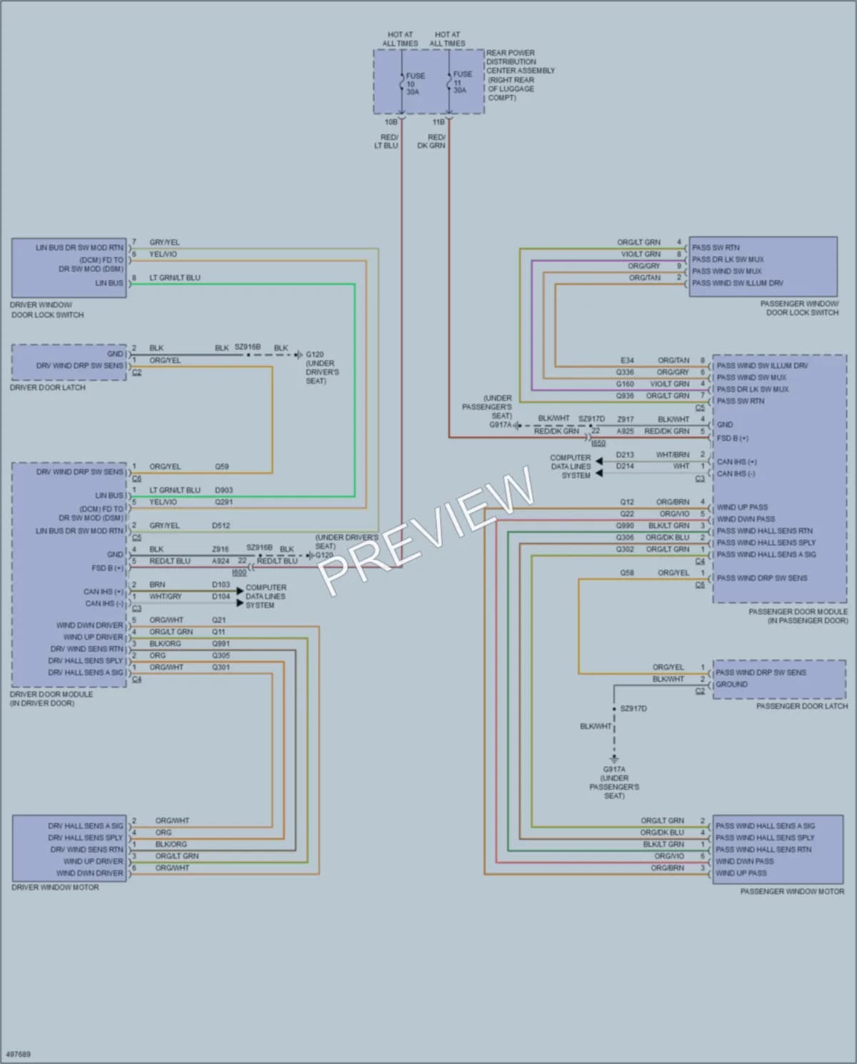 2016 Dodge Challenger Power Windows wiring diagram preview