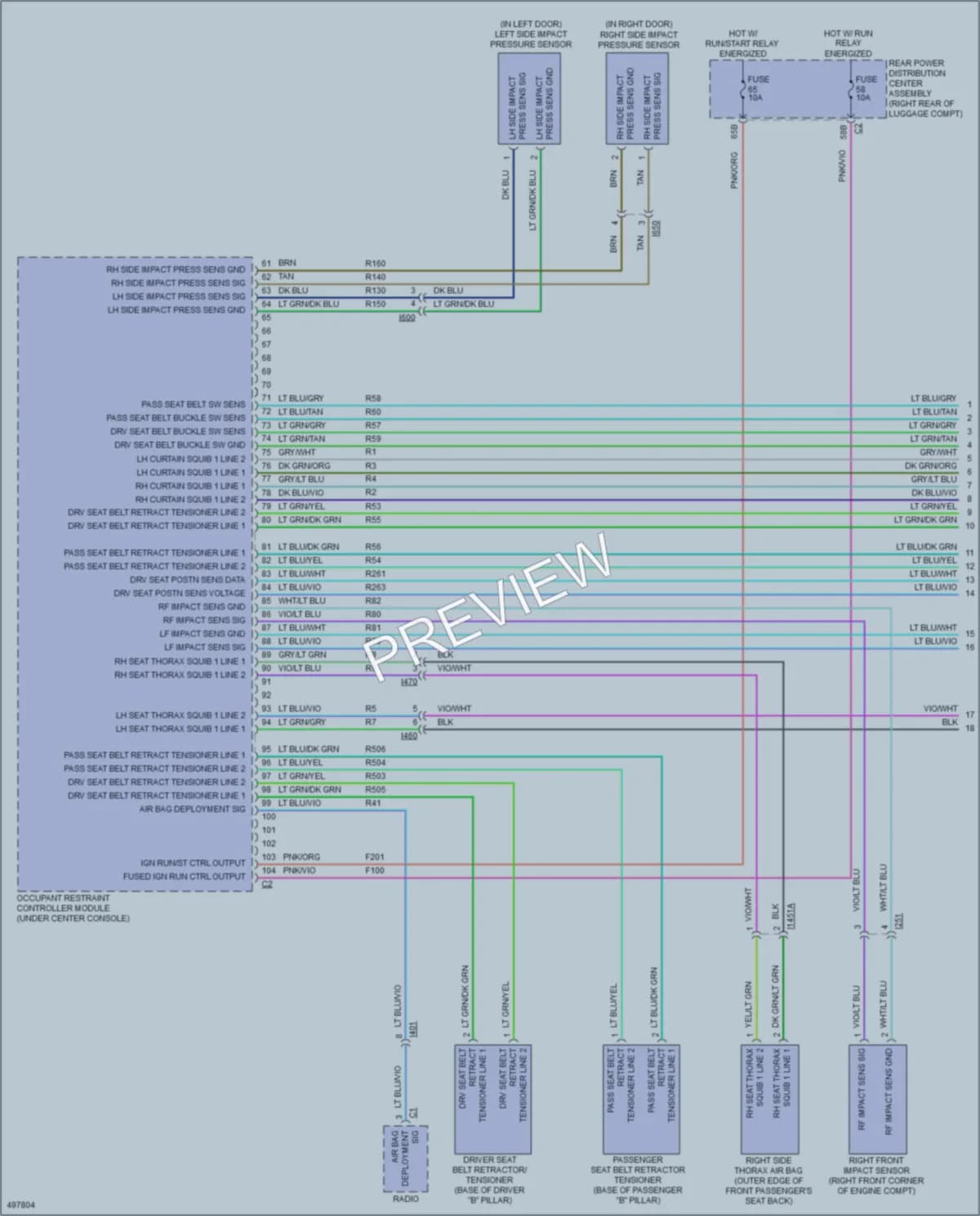 2016 Dodge Challenger Supplemental Restraints wiring diagram preview