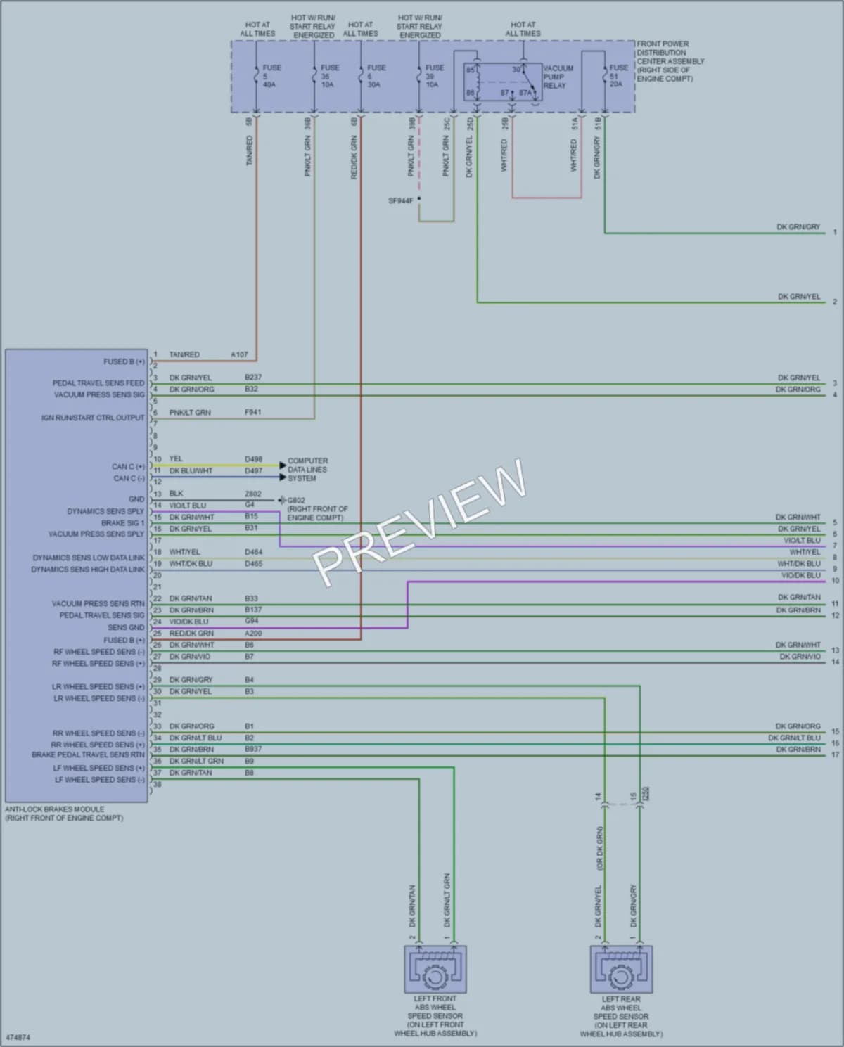 2016 Dodge Charger Anti Lock Brakes wiring diagram preview