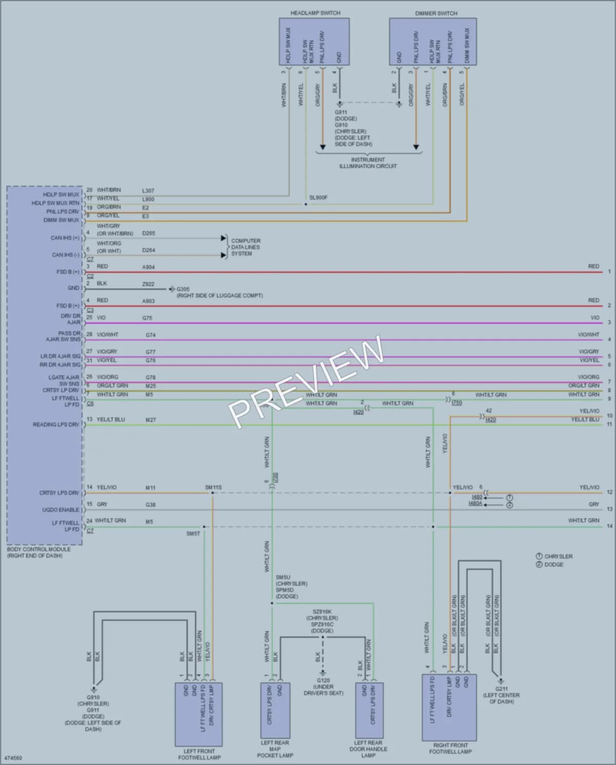 2016 Dodge Charger Interior Lights wiring diagram preview