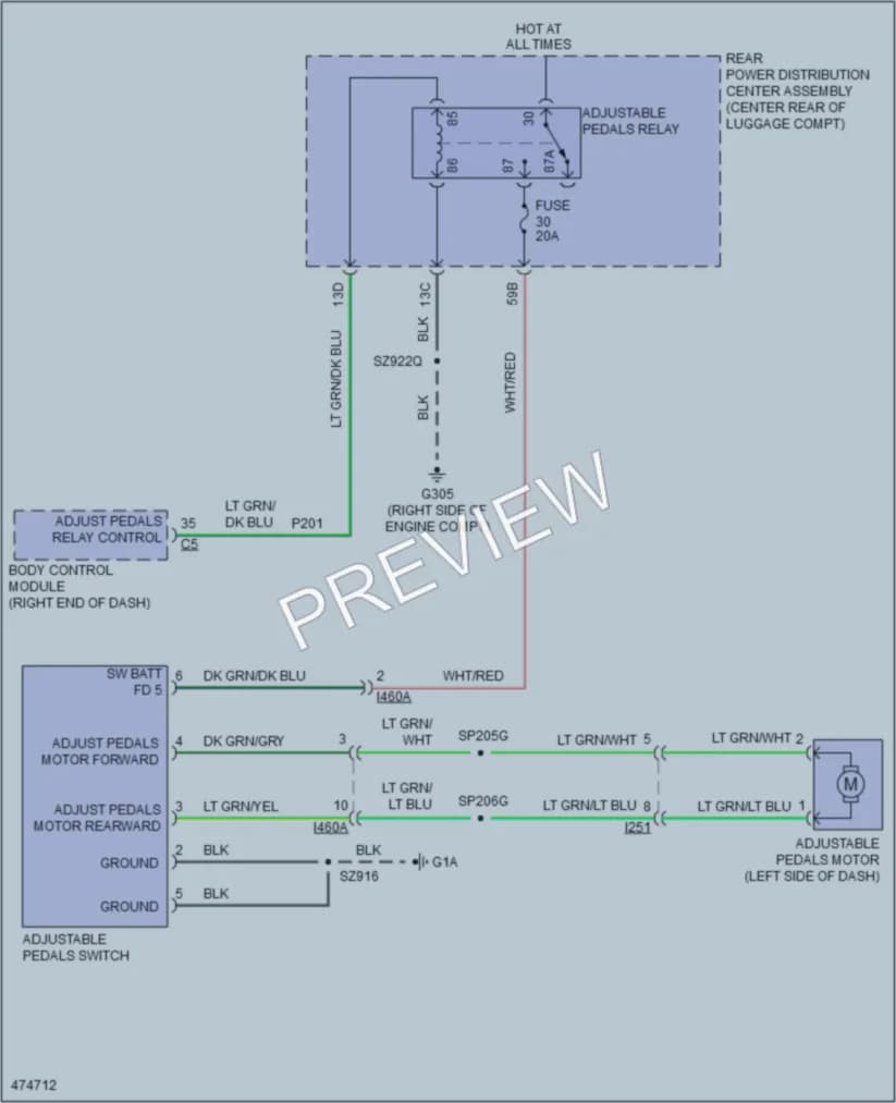 2016 Dodge Charger Power Seats wiring diagram preview