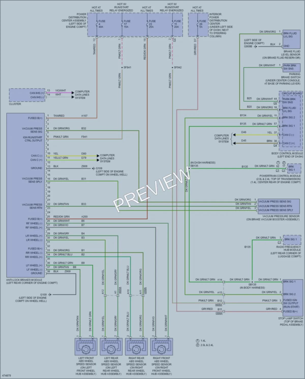 2016 Dodge Dart Anti Lock Brakes wiring diagram preview