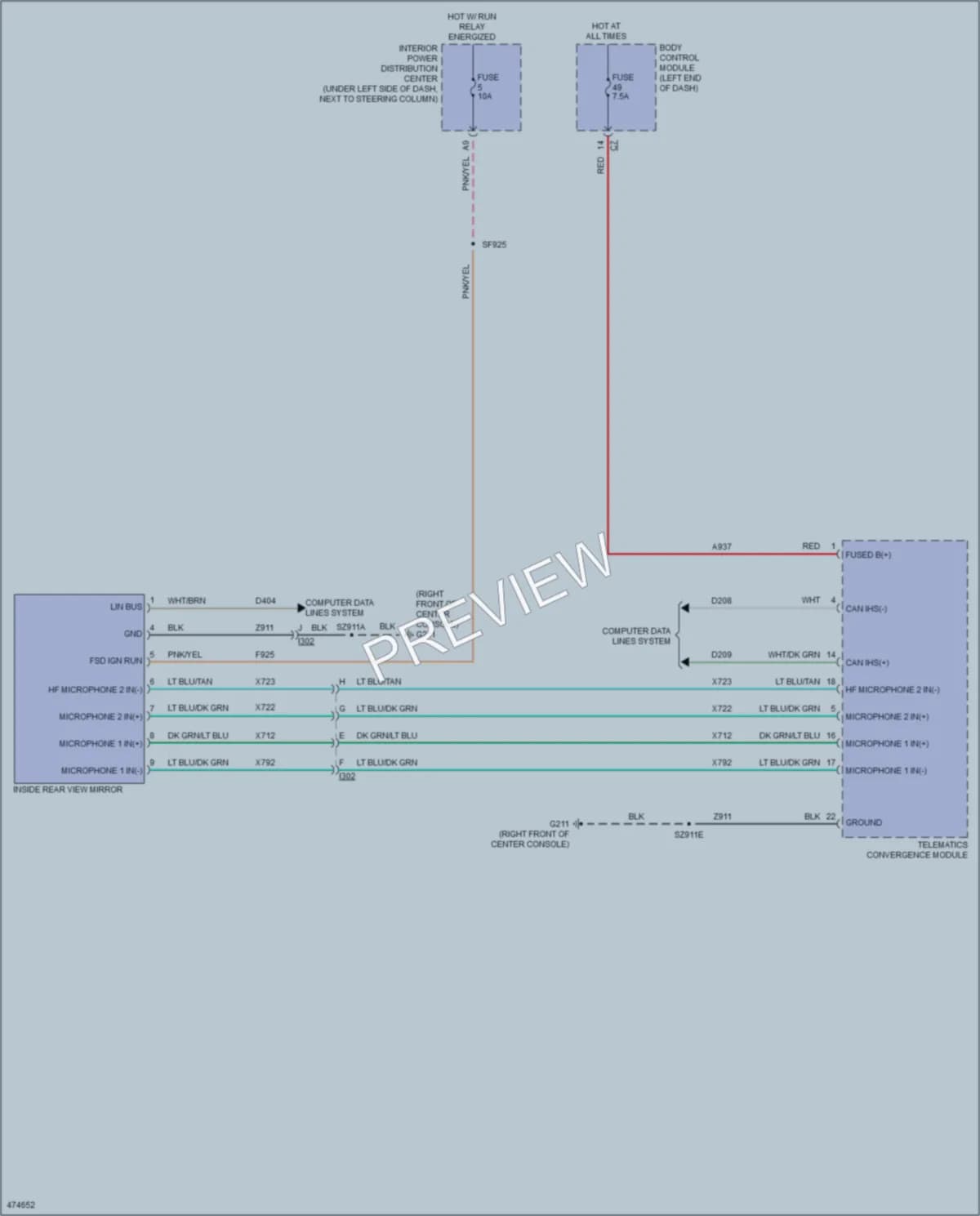2016 Dodge Dart Power Mirrors wiring diagram preview