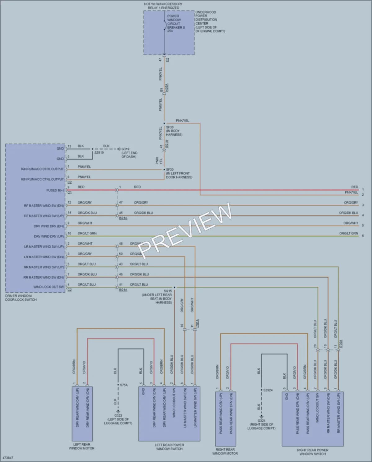 2016 Dodge Dart Power Windows wiring diagram preview