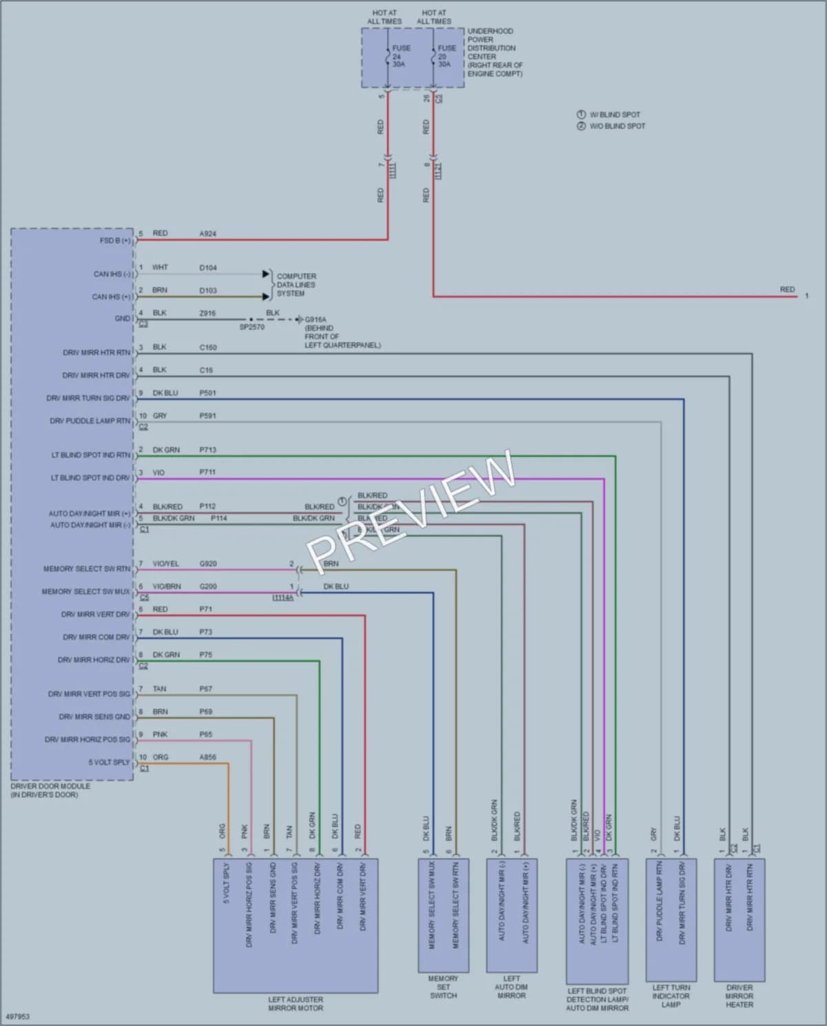 2016 Dodge Durango Memory Systems wiring diagram preview