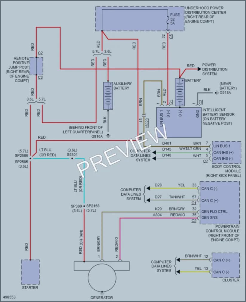2016 Dodge Durango Starting Charging wiring diagram preview