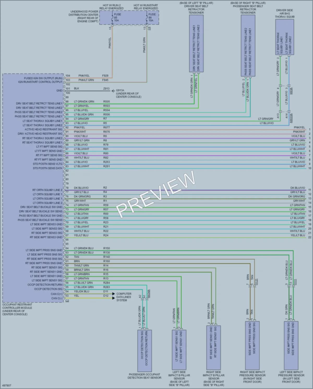 2016 Dodge Durango Supplemental Restraints wiring diagram preview