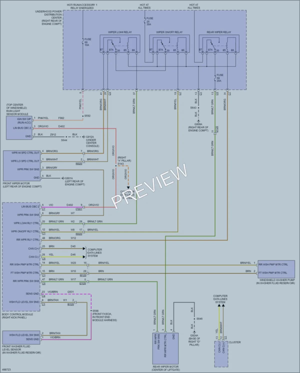 2016 Dodge Durango Wiper Washer wiring diagram preview