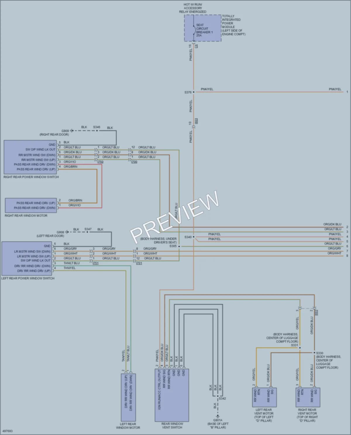 2016 Dodge GrandCaravan Power Windows wiring diagram preview